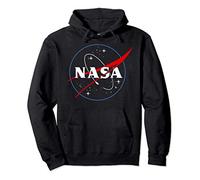 NASA Outline Black And White Felpa con Cappuccio