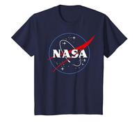 NASA Outline Black And White Maglietta, Bambini, Navy, 12 Anni