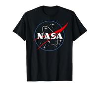 NASA Outline Black And White Maglietta, Uomo, Nero, M