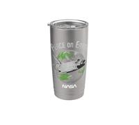 NASA Peace On Earth Astronave Bianco Distress Bicchiere termico in acciaio inox doppia parete