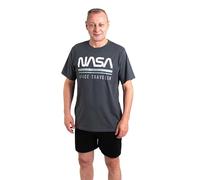 NASA - Pigiama da uomo Space Traveler, a maniche corte, con pantaloni grigi, grigio., XL