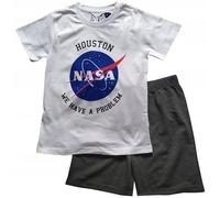 NASA Pigiama per ragazzi - Set pigiama a maniche corte per bambini, pigiama estivo, 134-164 cm, biancheria da notte per bambini, maglietta e pantaloncini, Nero , 134