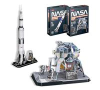 Nasa - Puzzle 3d Apollo Saturn V + Modulo Lunar | Puzzle 3d Bambini 8 Anni e Adulti | Modellismo Da Costruire Adulti | 136 e 93 Pezzi | Regalo Bambino 8 Anni