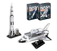Nasa - Puzzle 3d Apollo Saturn V + Space Shuttle | Puzzle 3d Bambini 8 Anni e Adulti | Modellismo Da Costruire Adulti | 136 e 126 Pezzi | Regalo Bambino 8 Anni