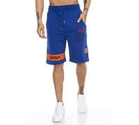 NASA Red Bridge - Pantaloni Corti da Uomo, Bermuda Corti con Logo U.S. Flag Logo Blu M