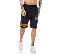 NASA Red Bridge - Pantaloni Corti da Uomo, Bermuda Corti con Logo U.S. Flag Logo Blu Scuro L