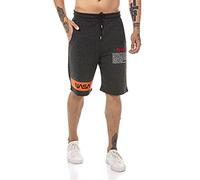 NASA Red Bridge - Pantaloni Corti da Uomo, Bermuda Corti con Logo U.S. Flag Logo Grigio Scuro XXL