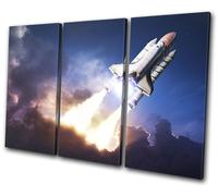 NASA Shuttle Space Rocket Transportation TREBLE TELA parete arte foto stampa