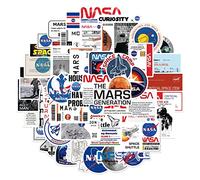 NASA Space Explorer Set di adesivi per bambini e adolescenti, 50 pezzi, astronauta, impermeabili, in vinile, per laptop, skateboard, valigia, casco, auto, bicicletta, moto, bicicletta, scrapbook