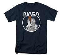 NASA - Space Shuttle NASA - T-Shirt Corto Maniche Brevi Unisex Adulto - Blu
