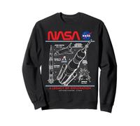 NASA Space Shuttle SLS Saturn V Apollo Lunar Schematico Felpa