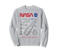NASA Space Shuttle SLS Saturn V Apollo Lunar Schematico Felpa