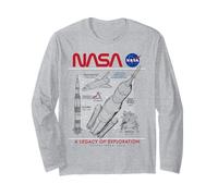 NASA Space Shuttle SLS Saturn V Apollo Lunar Schematico Maglia a Manica