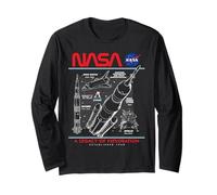 NASA Space Shuttle SLS Saturn V Apollo Lunar Schematico Maglia a Manica