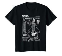 NASA Space Shuttle Tecnico Blueprint Bambini Maglietta