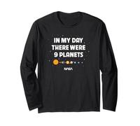 NASA There Were Nine Planets Funny Retro Space Science Maglia a Manica