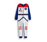 NASA Tutina per Ragazzi | Pigiama Intero per Bambini in Blu e Bianco | Tuta da Notte per Bambini con Cerniera e Logo Spaziale Americano | Body Loungewear NASA Astronomia Regalo di Merchandising