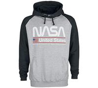 Nasa United States Felpa con Cappuccio Grigio Scuro/Nero XL
