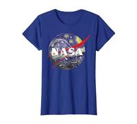 NASA Van Gogh Starry Night Style Logo Maglietta, Donna, Blu Reale, S