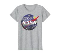 NASA Van Gogh Starry Night Style Logo Maglietta, Donna, Grigio Melange, S