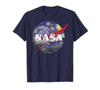 NASA Van Gogh Starry Night Style Logo Maglietta, Uomo, Navy, L