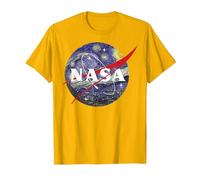 NASA Van Gogh Starry Night Style Logo Maglietta, Uomo, Oro Brillante, S