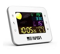 NASA WS500 Stazione Meteorologica, Grande Display LCD 6'' a Colori, Sensore Wireless Esterno, Temperatura Interna/Esterna, Umidità, Orologio, Sveglia - Bianco