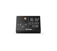 NASA WSP1300 - Stazione meteorologica, altoparlante Bluetooth, schermo LCD da 6,4 , orologio/calendario/radio FM, fornita con adattatore CA - Nero - Nouvo
