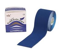 Nasara Nastro kinesiologico originale per sport e medicina, rotolo singolo, dimensioni rotolo 5cm x 5m, colore blu medio