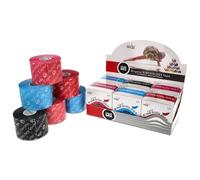 Nasara Original Nastro kinesiologico: Confezione da 6 Nastri per Sport e Medicina, Dimensioni Rotolo 5 cm x 5 m, Mix con Rosso