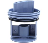 NaschLager Filtro fluff 00647920 compatibile con Bosch Siemens Constructa Neff, ricambio per lavatrici, filtro pompa di scarico, diametro 64 mm, blu con guarnizione POM, plastica