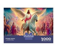 Nascita di Cristo 1000 Pezzi Puzzle Da Montare Personalmente Per Esercitare Il Pensiero Logico Cavallo bianco angelo ideale Per Feste E Come Regalo Perfetto Per Collezionisti 52x38cm/1000pcs