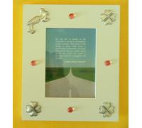 NASCITA NEONATA BIMBA BAMBINA MATERNITà CICOGNA PORTAFOTO IN ARGENTO cm25x30x2