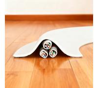 Nascondi cavi da pavimento, autoadesivo, previene i passaggi dei cavi, estensione, protezione per cavi, pareti, case e uffici (bianco, 3 m)