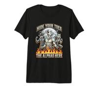 Nascondi Le Dita dei Piedi The Alpha's Here Funny Alpha Wolf Meme Cringe Maglietta Premium