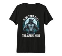 Nascondi Le Dita dei Piedi The Alpha's Here Funny Alpha Wolf Meme Cringe Maglietta Premium