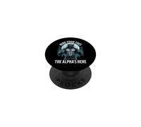 Nascondi le dita dei piedi The Alpha's Here Funny Alpha Wolf Meme Cringe PopSockets PopGrip Adesivo