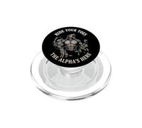 Nascondi le dita dei piedi The Alpha's Here Funny Alpha Wolf Meme Cringe PopSockets PopGrip per MagSafe