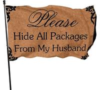 Nascondi pacchetti resistenti alle intemperie da My Husband Garden Flag, Family Flag 3 X 5 ft Decorazioni per la casa all'aperto