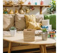 Nascondi tessuti in stile con copertura scatola in tessuto di rattan supporto vi