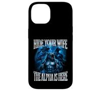 Nascondi tua moglie L'alfa è qui Alpha Wolf Cringy Silly Custodia per iPhone 14