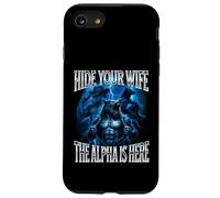 Nascondi tua moglie L'alfa è qui Alpha Wolf Cringy Silly Custodia per iPhone SE (2020) / 7/8