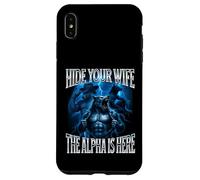 Nascondi tua moglie L'alfa è qui Alpha Wolf Cringy Silly Custodia per iPhone XS Max