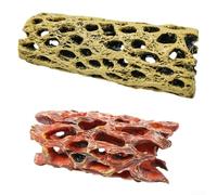 Nascondiglio decorativo per acquario, per gamberetti e piccoli animali, inclusi granchi eremiti e rettili, con foro per cibo e porta di evacuazione (Penang + Luomu)