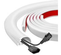 Nasconditore di cavi da parete in silicone, coperture laterali aperte per cavi a parete, 3 m, autoadesive, flessibili, per TV montata, casa, ufficio, cavità 1,6 cm di larghezza x 0,8 cm di altezza