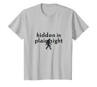 Nascosto in Plain Sight Cryptid Mystery Sasquatch Appassionato Maglietta, Bambini, Argento, 4 Anni