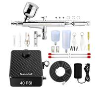 Nasedal Kit aerografo 40 PSI Auto Stop Compressor Air Brush Model Paint for Car Nail Makeup Cake Decoration Art Drawing Craft Tattoo