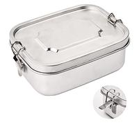 Naseom Contenitore Alimenti Inox Ecologico, 800ml Lunch Box in Acciaio Inox Portande Porta Cibo, Scatola Per Il Porta Pranzo a Tenuta Stagna Con Partizione, per Scuola, Picnic, Viaggi