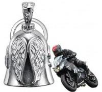 Naseom Guardian Bell Campanella Moto, Campanella Moto in Acciaio Inox, Campanella Portafortuna Mot, Angeli Portachiavi, per Auto Biciclette, Moto, Elettriche