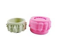 Nasfacbve Stampo in silicone multi faccia a forma di viso vaso in resina epossidica stampo per piante grasse vaso portapenne in cemento per fare lo stampo, come mostra